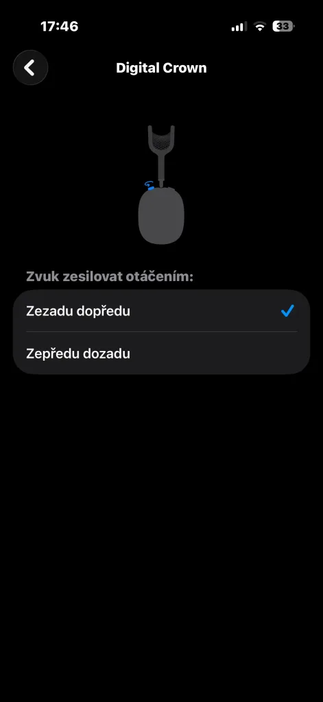 airpods max korunka nastaveni