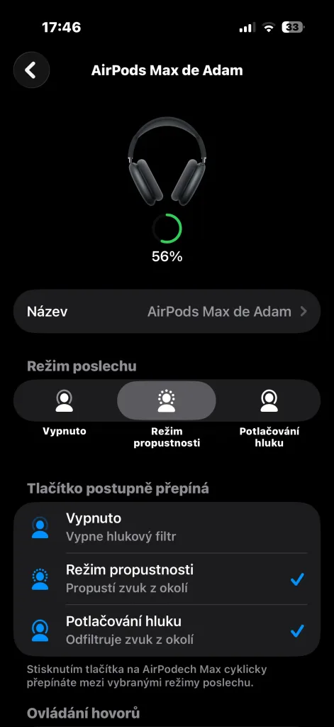 airpods max v nastaveni 1