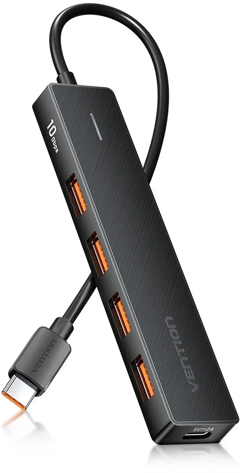 Vention 5-in-1 USB-C to USB-C / 4x USB 3.2 Gen 2 10G Hub 0.15M Black