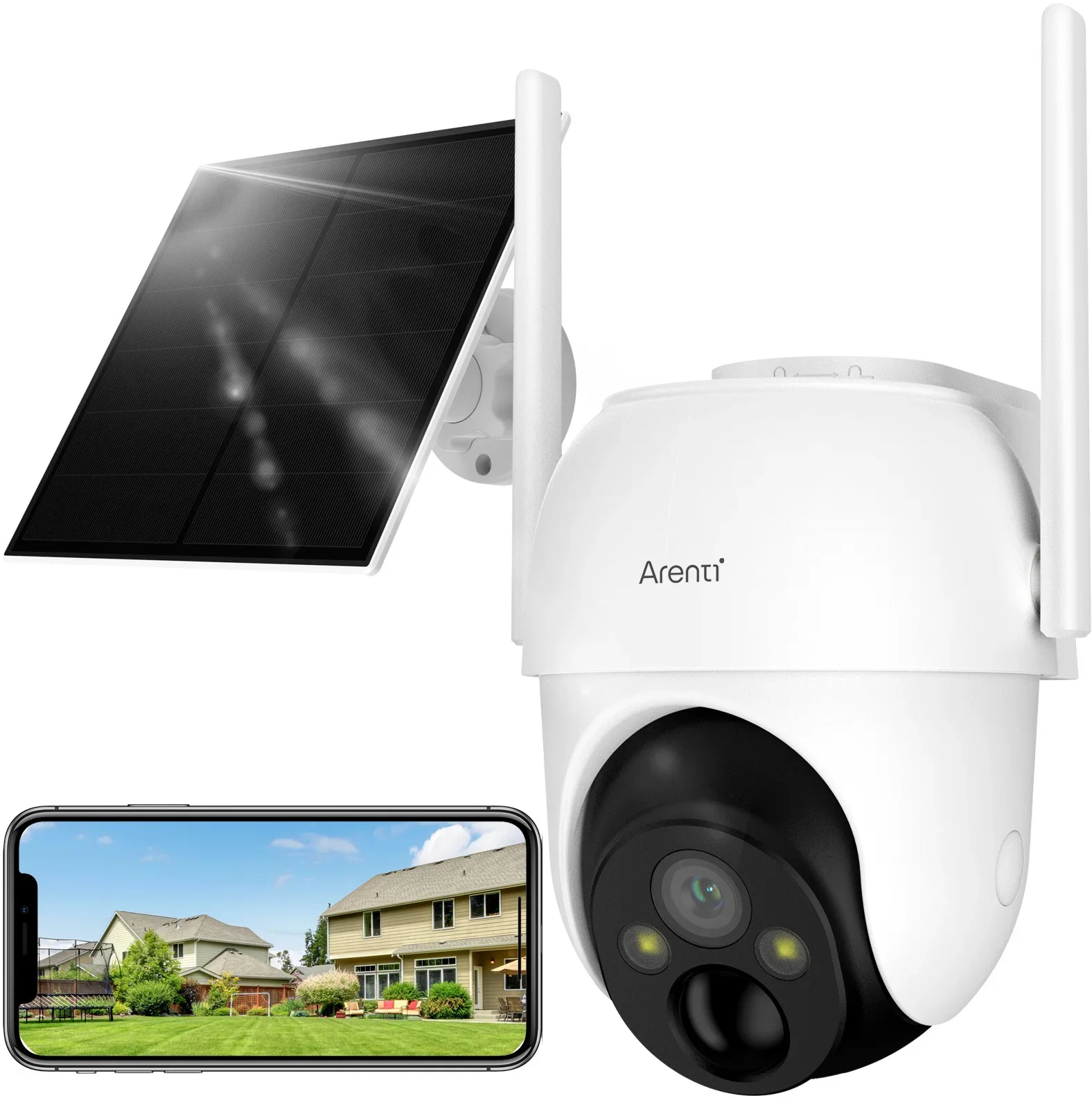 ARENTI GO2T Wi-Fi 3MP/2K UHD PTZ Battery Camera + solar panel