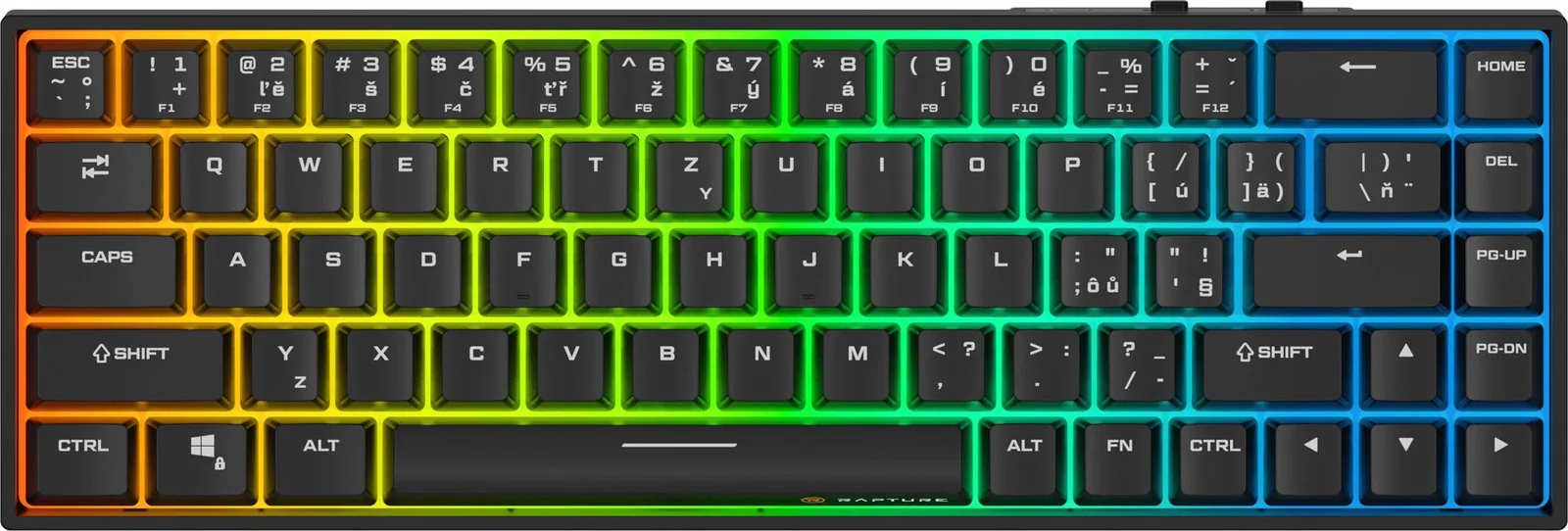 Rapture CHARLIE V2 Wireless, Gateron G Pro 3.0 Red, černá - CZ/SK