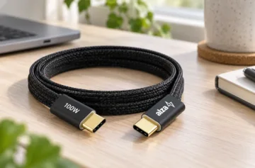 AlzaPower AluCore Flat Magnetic USB-C to USB-C 2.0 100W 1m černý