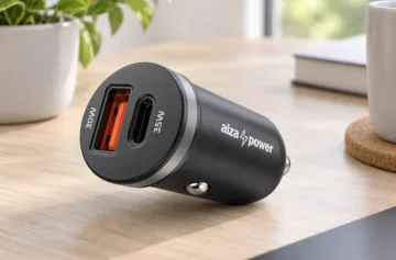 AlzaPower Car Charger P100 USB-A + USB-C Power Delivery 35 W černá