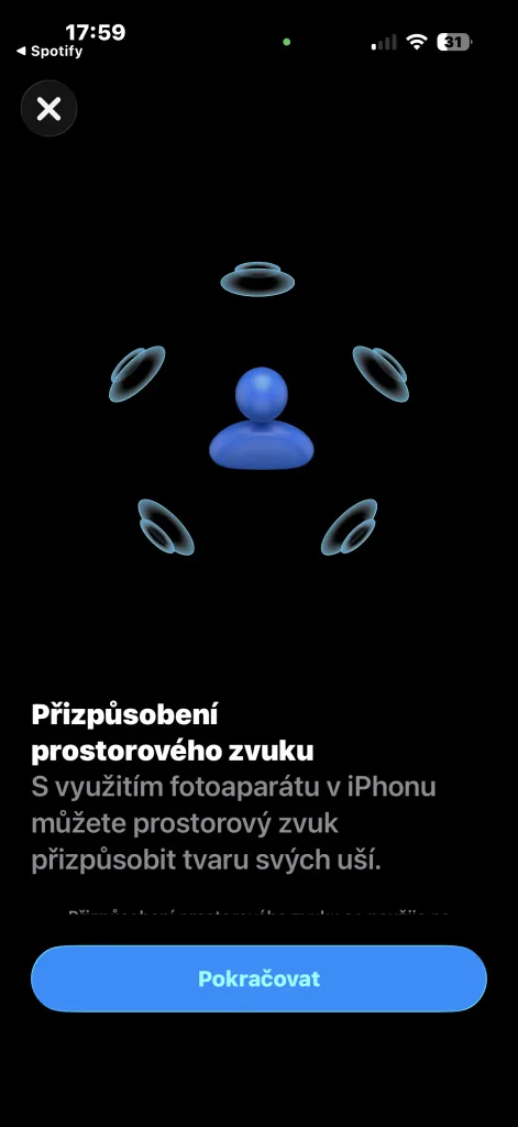 apple airpods max prostorovy zvuk prizpusobeni