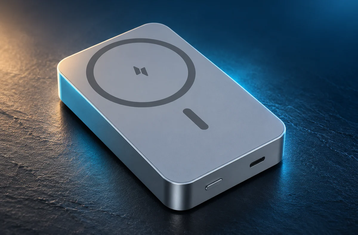 Magnetická powerbanka Choetech B822 ve studiovém světle; ilustrace podle oficiální fotografie