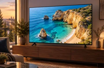 Samsung UE50M72H v obývacím pokoji – redakční ilustrace