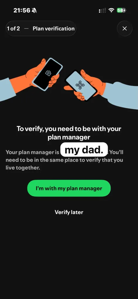 spotify family premium qr overeni