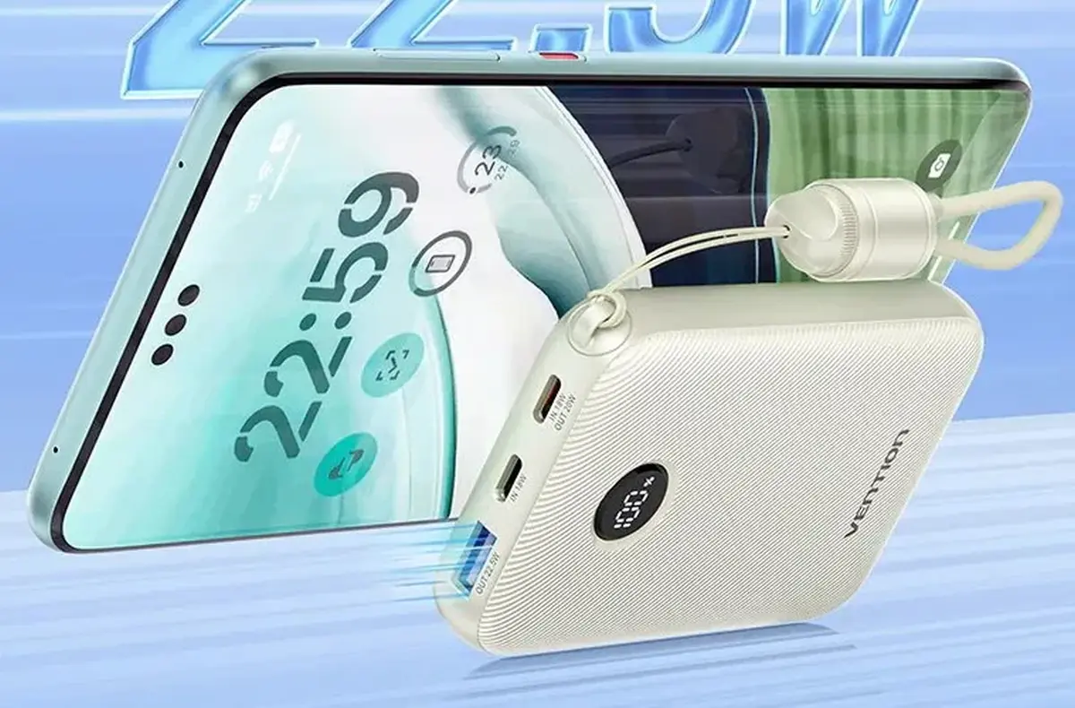 vention 10000mAh s domeckem pro kabel u telefonu