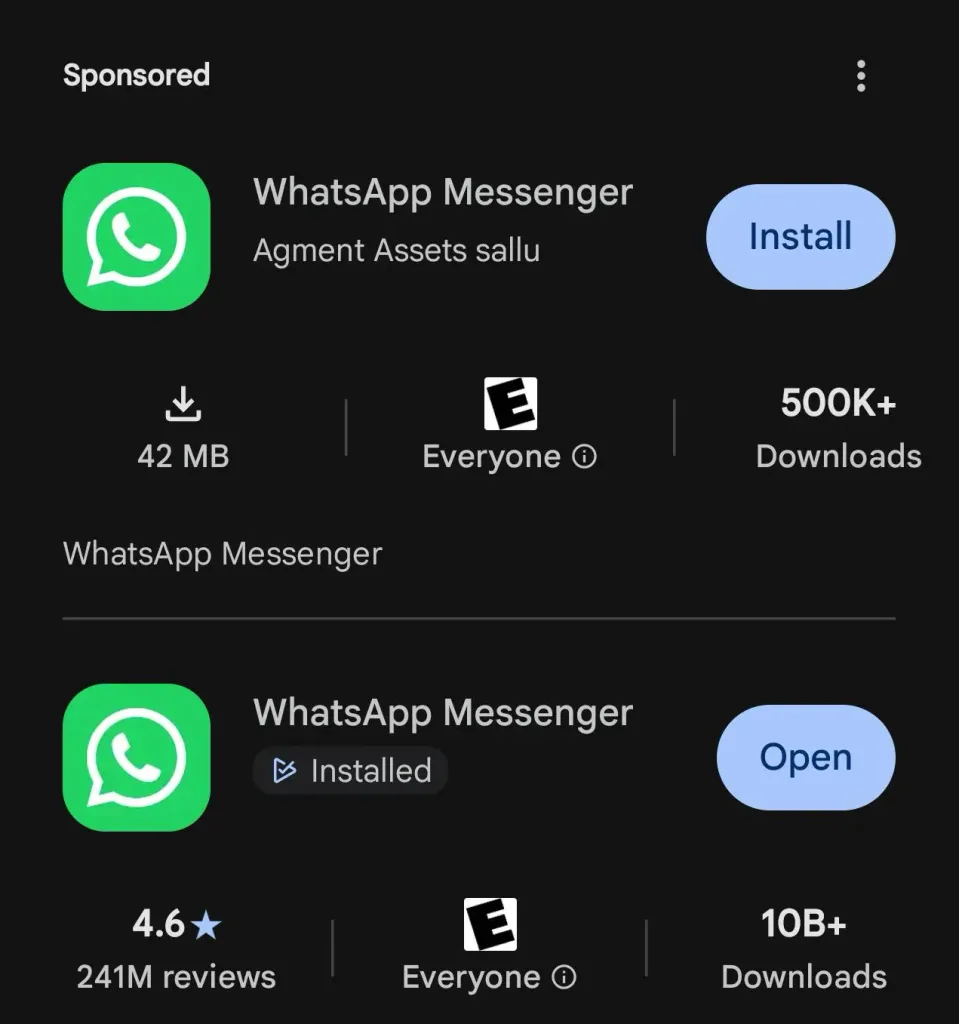 whatsapp falesna aplikace google play