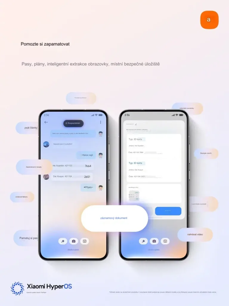 Funkce v Xiaomi HyperOS 2