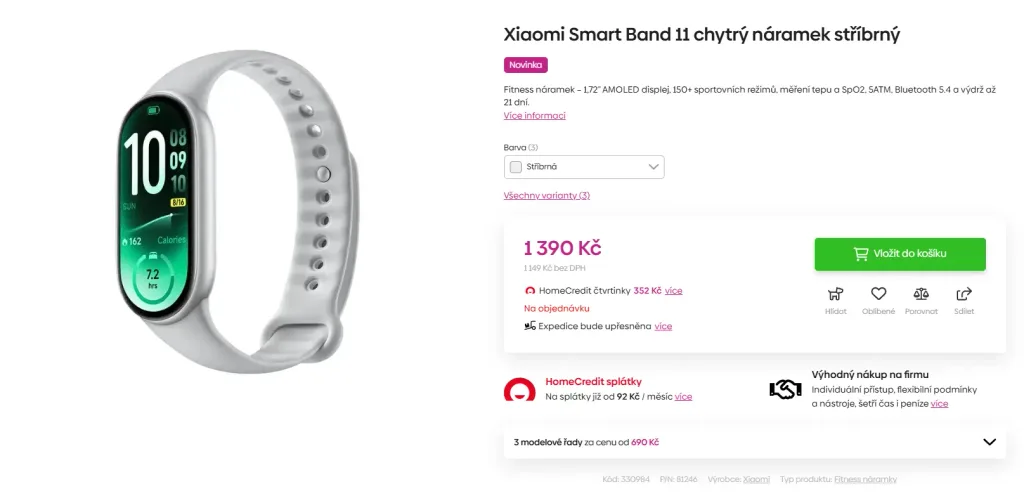 xiaomi smart band 11 cena cesko smarty