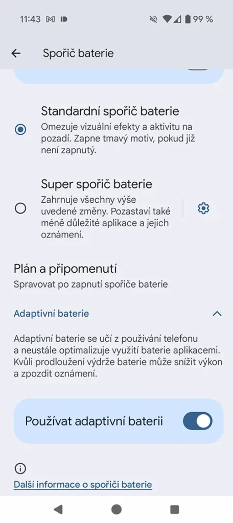Adaptivní baterie