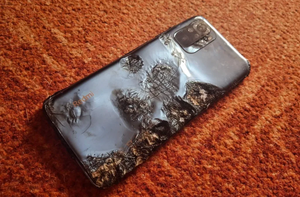 Ohořelý telefon