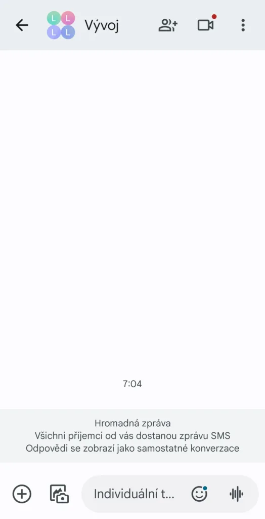 RCS skupinový chat,