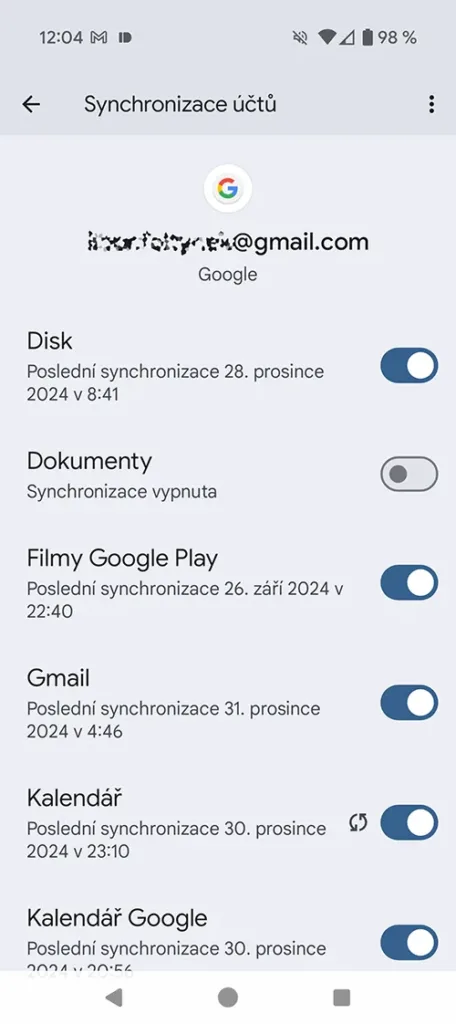 Synchronizace účtů